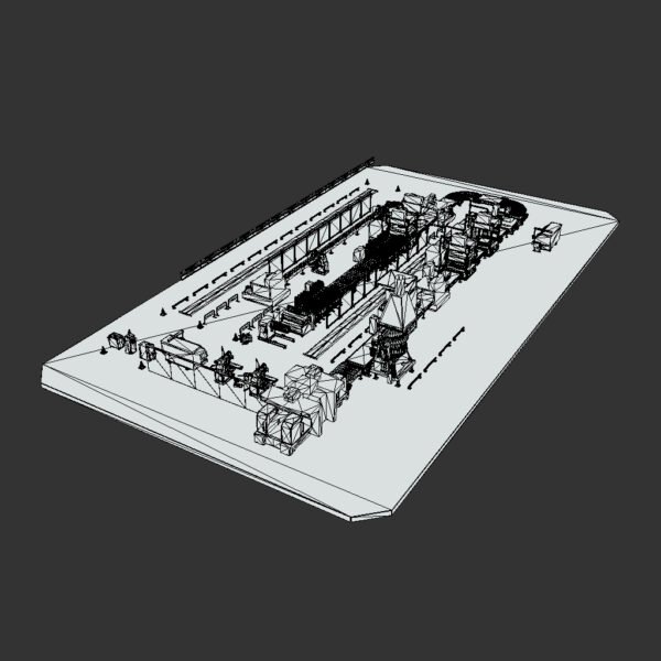 Industrial Factory Equipment Wireframe