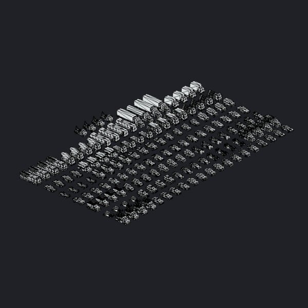 Simple Vehicles Pack Wireframe