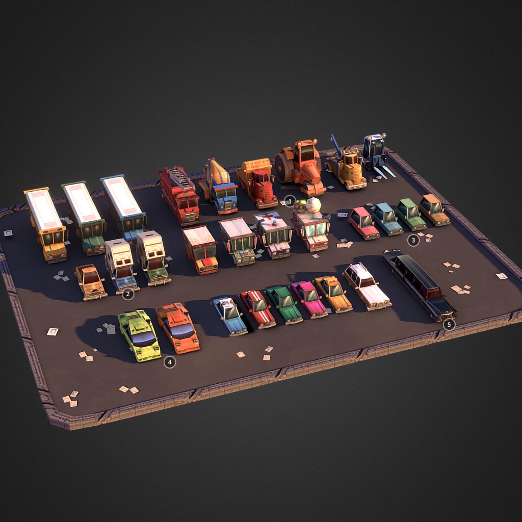 Stylized Urban Vehicles Set