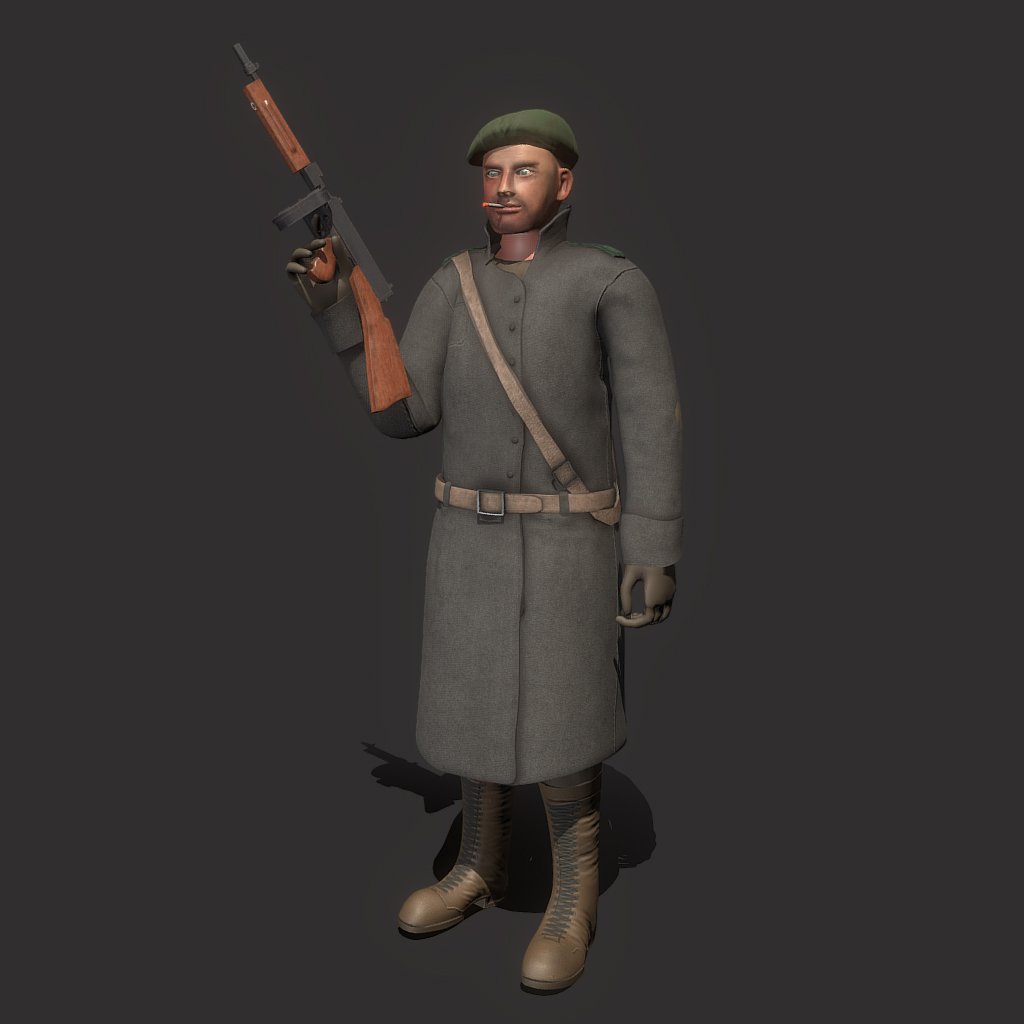 1970 Gangster Soldier 3D Model