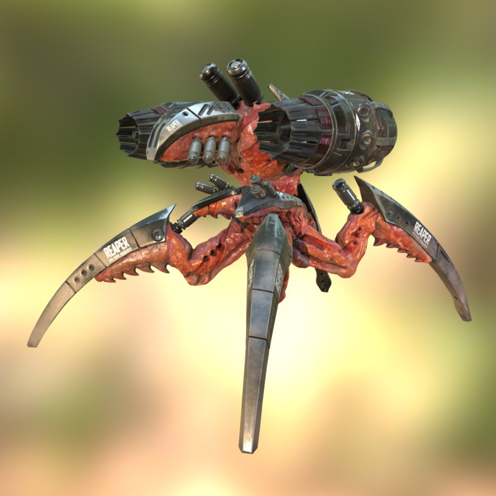 Bio-Mechanical Creature 3D Model