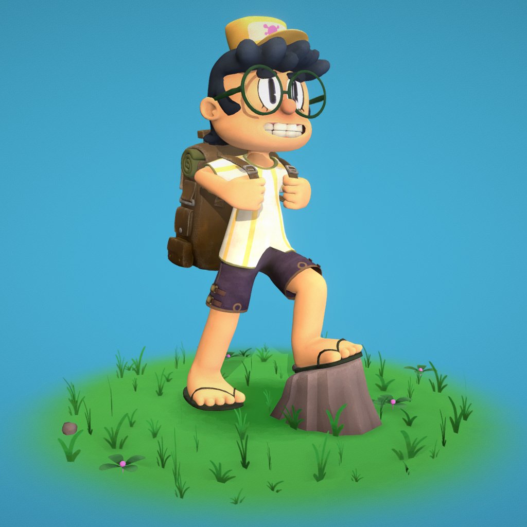 Cartoon Kid Character 3D Model