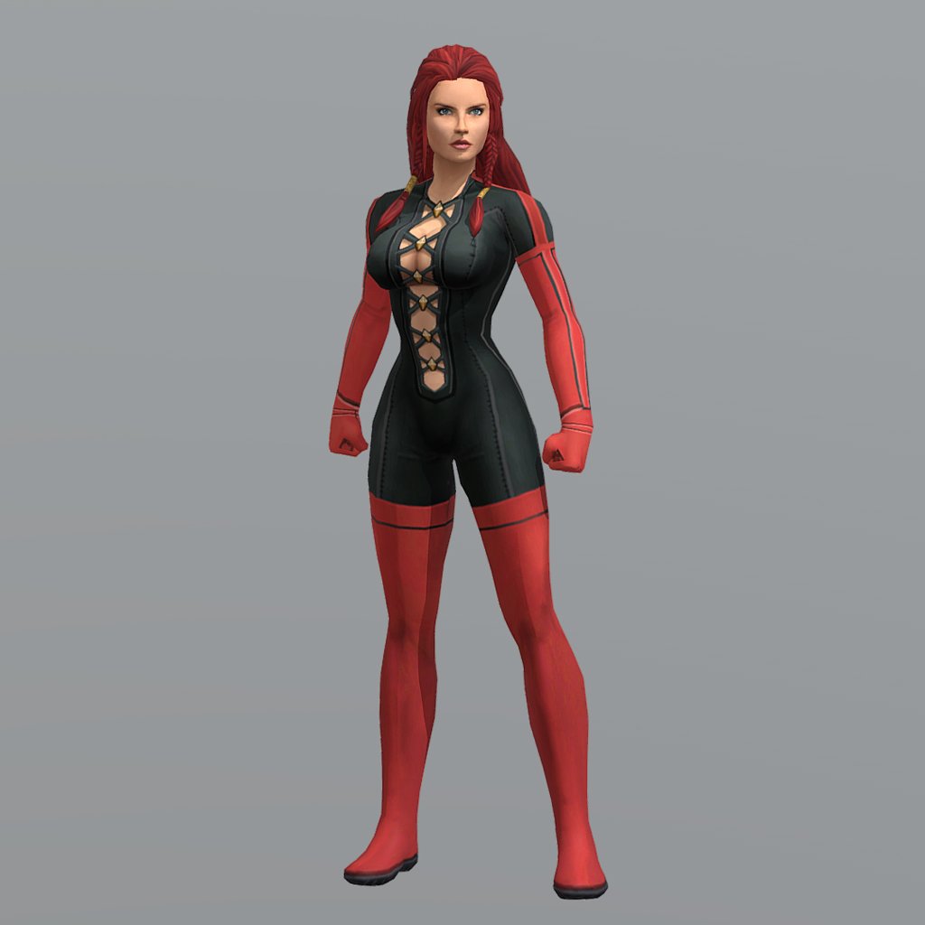 Classic Female Superhero F0 3D Model