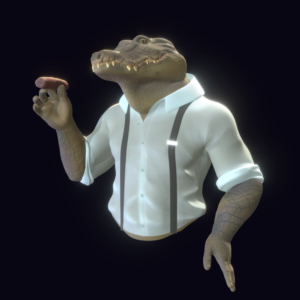 Crocodile Gangster 3D Model