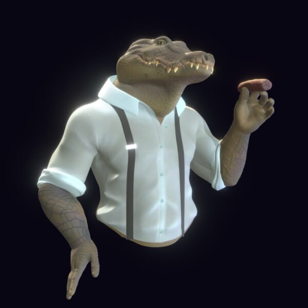 Crocodile Gangster 3D Model