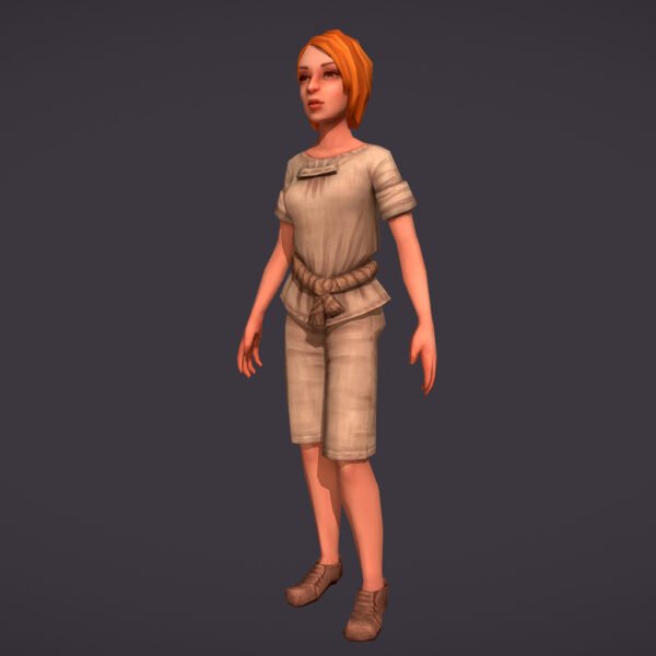 Girl Clothes Worker Set 3D Model