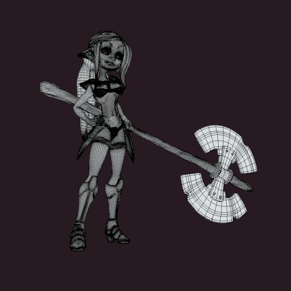 Lady Knight 3D Model