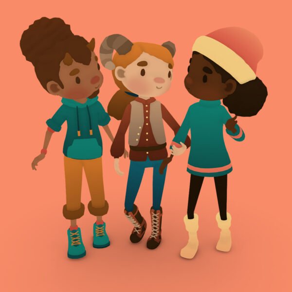 Stylized Character Trio 3D Model