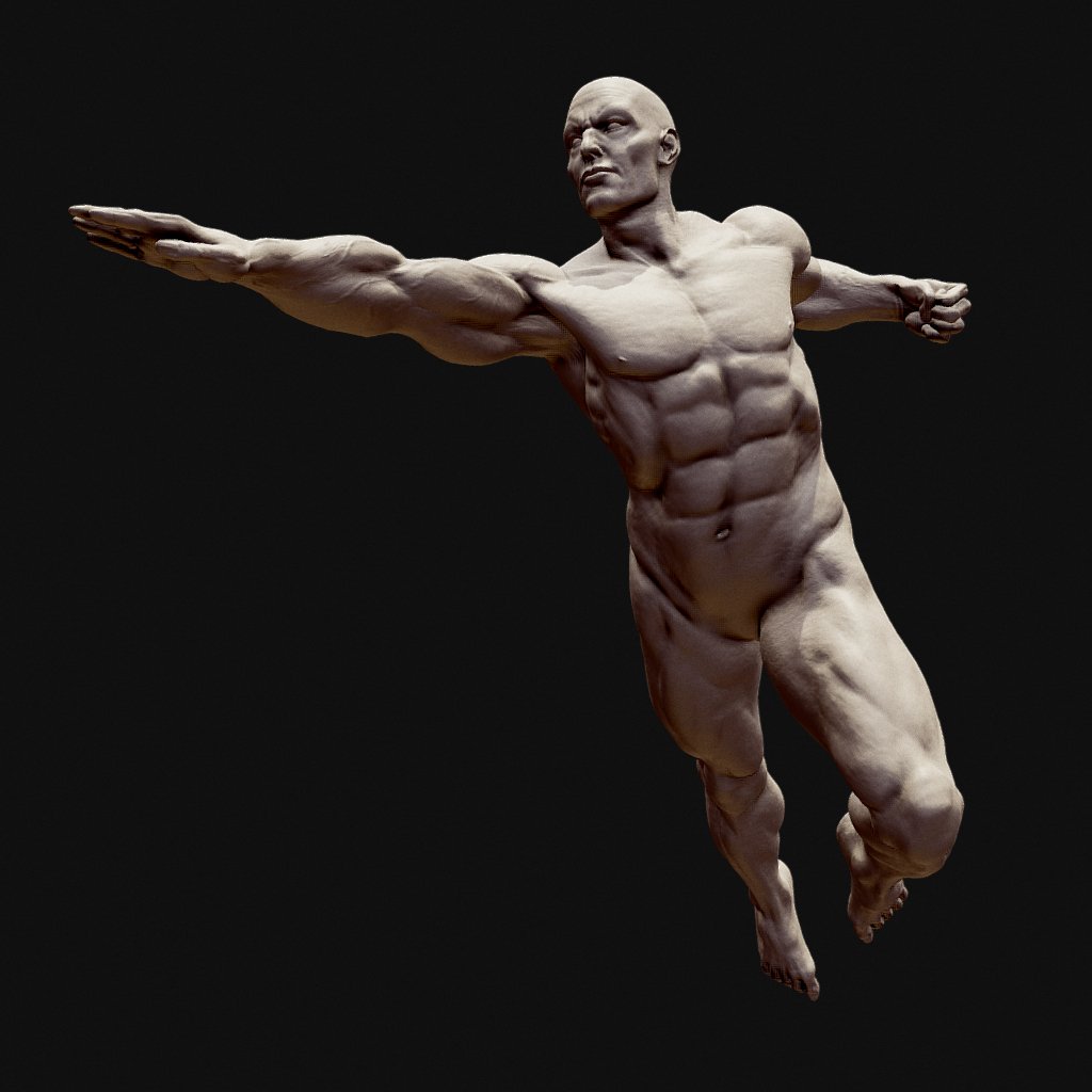 Superhero Dynamic Pose 3D Model