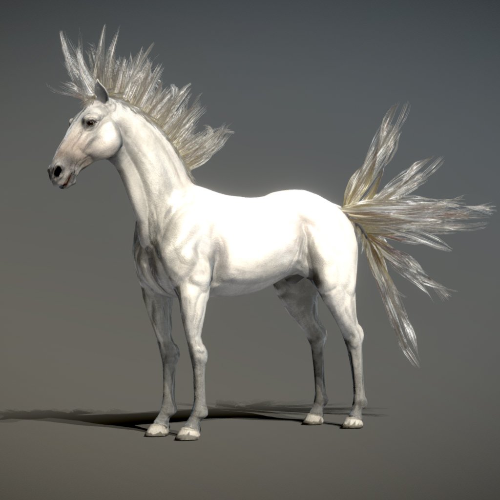 Horse Spanish Mustang White Free 3D Models