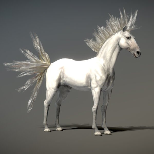 Horse Spanish Mustang White Free 3D Models