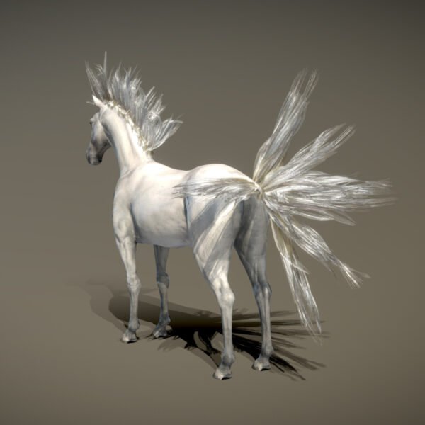 Horse Spanish Mustang White Free 3D Models