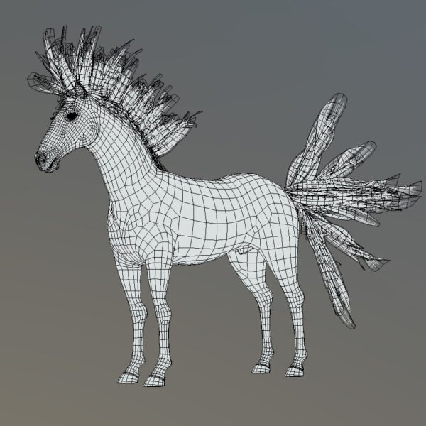 Horse Spanish Mustang White Free 3D Models