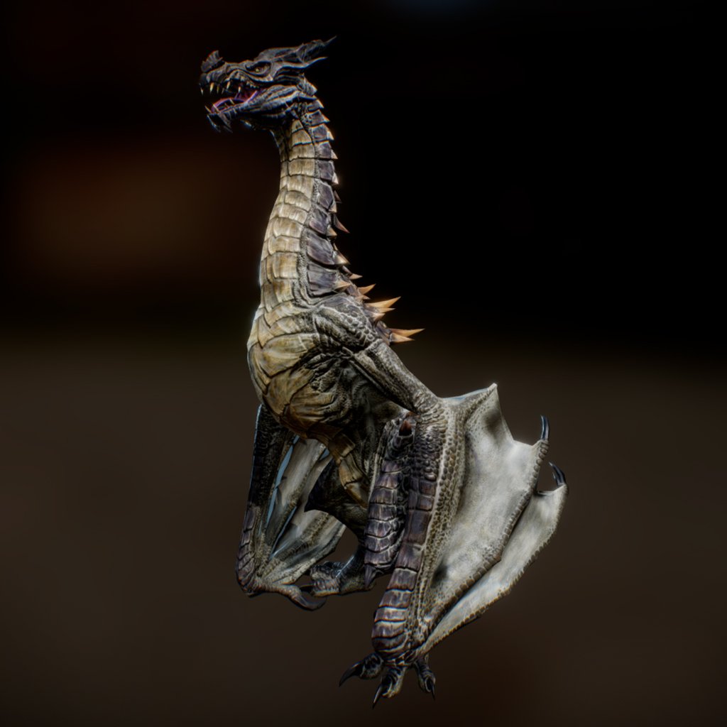 The Skyrim Dragon 3D Model